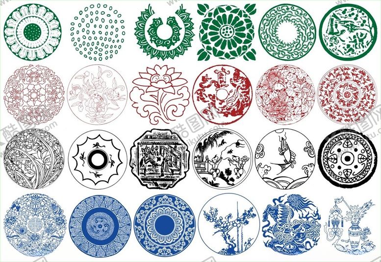 编号：77741711020420267016【酷图网】源文件下载-圆形花边圆形边框花边花纹