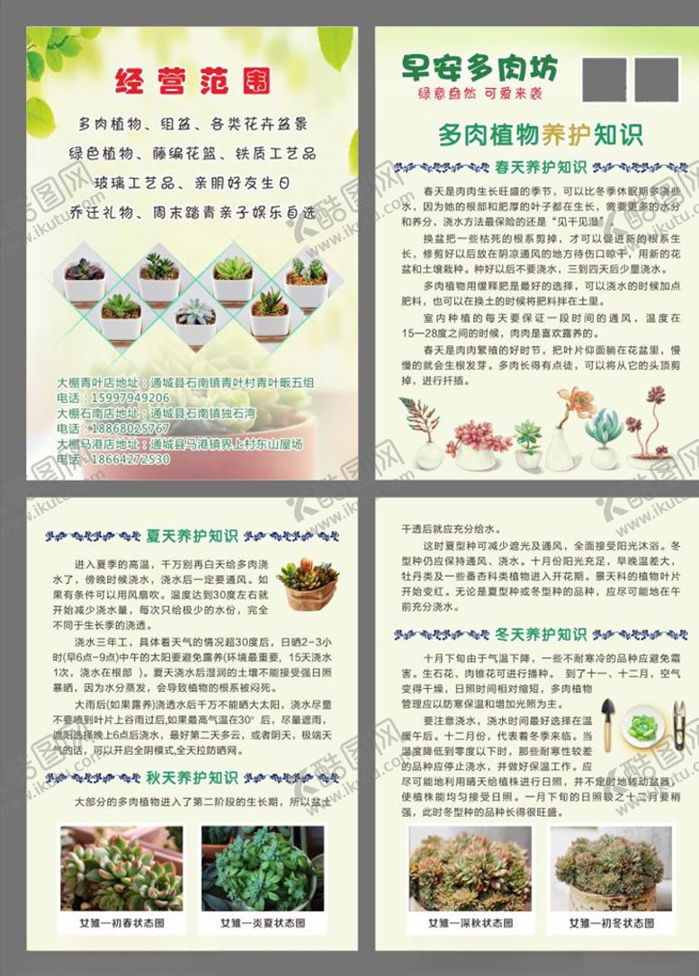 编号：22287809131412028924【酷图网】源文件下载-多肉养护手册