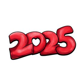 2025红色手绘喜庆艺术字