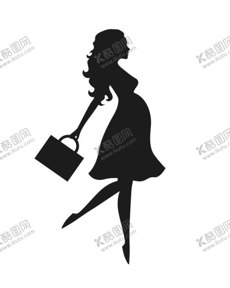 编号：80203501141659089785【酷图网】源文件下载-矢量购物女性剪影