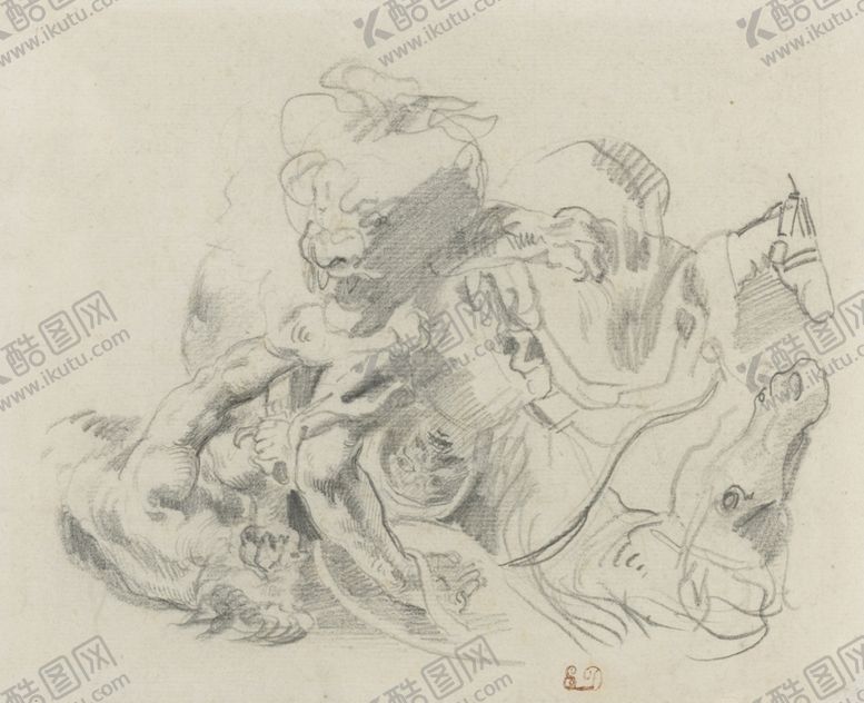 编号：97667507062328383792【酷图网】源文件下载-德拉克洛瓦素描绘画