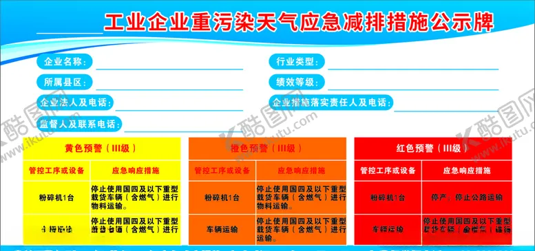 编号：91744004210156548589【酷图网】源文件下载-重度污染公示牌