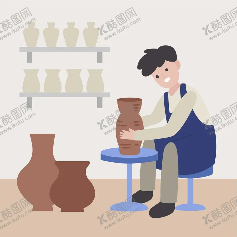 编号：81934610020040564519【酷图网】源文件下载-制作陶器