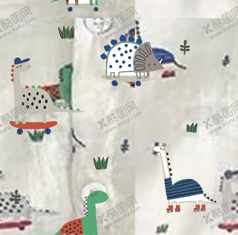 编号：49336102211638324772【酷图网】源文件下载-卡通恐龙滑板