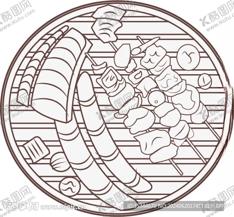 编号：17240502102038061997【酷图网】源文件下载-美食烧烤插画