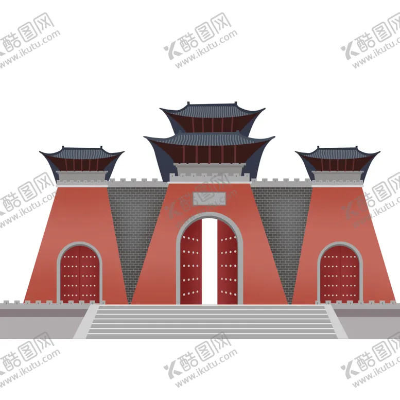 编号：14533406180914264641【酷图网】源文件下载-手绘古建筑