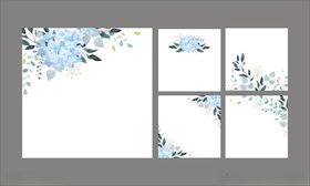 水彩花卉婚礼邀请函贺卡请柬