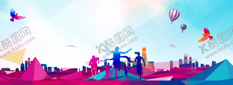 编号：58000805181041494617【酷图网】源文件下载-青春几何渐变冲刺海报