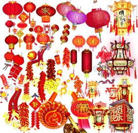 喜庆过节素材灯笼元素过年过