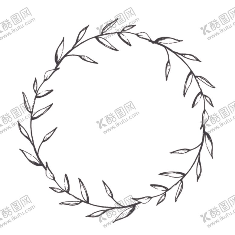 编号：67696410171950525918【酷图网】源文件下载-森系简约植物花圈