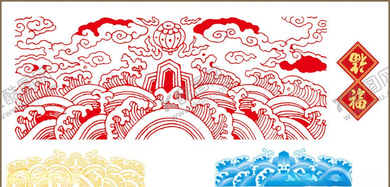 编号：13082311012217204301【酷图网】源文件下载-矢量浪花波浪海浪古典花纹