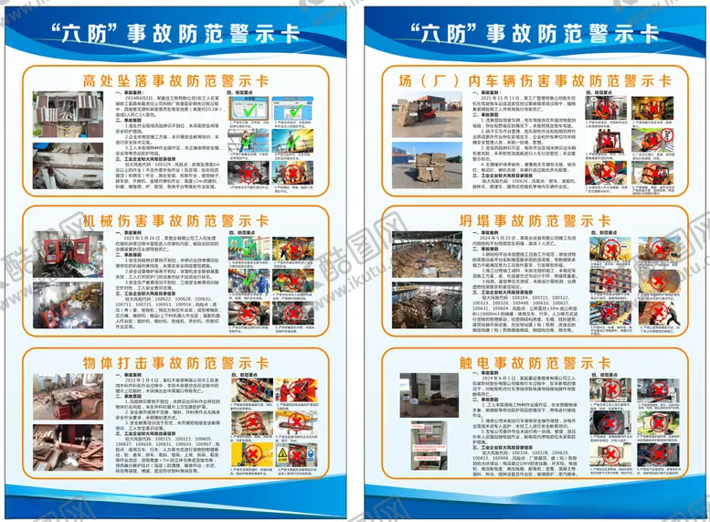 编号：73016005041803473496【酷图网】源文件下载-六防事故防范警示卡