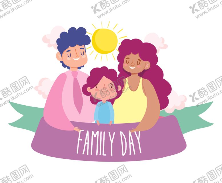 编号：26926709200858356204【酷图网】源文件下载-卡通手绘家庭