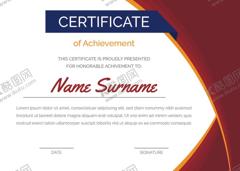 编号：77796509151314212330【酷图网】源文件下载-证书模板