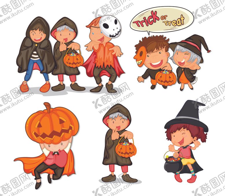 编号：82618310131517486918【酷图网】源文件下载-卡通风格的万圣节元素