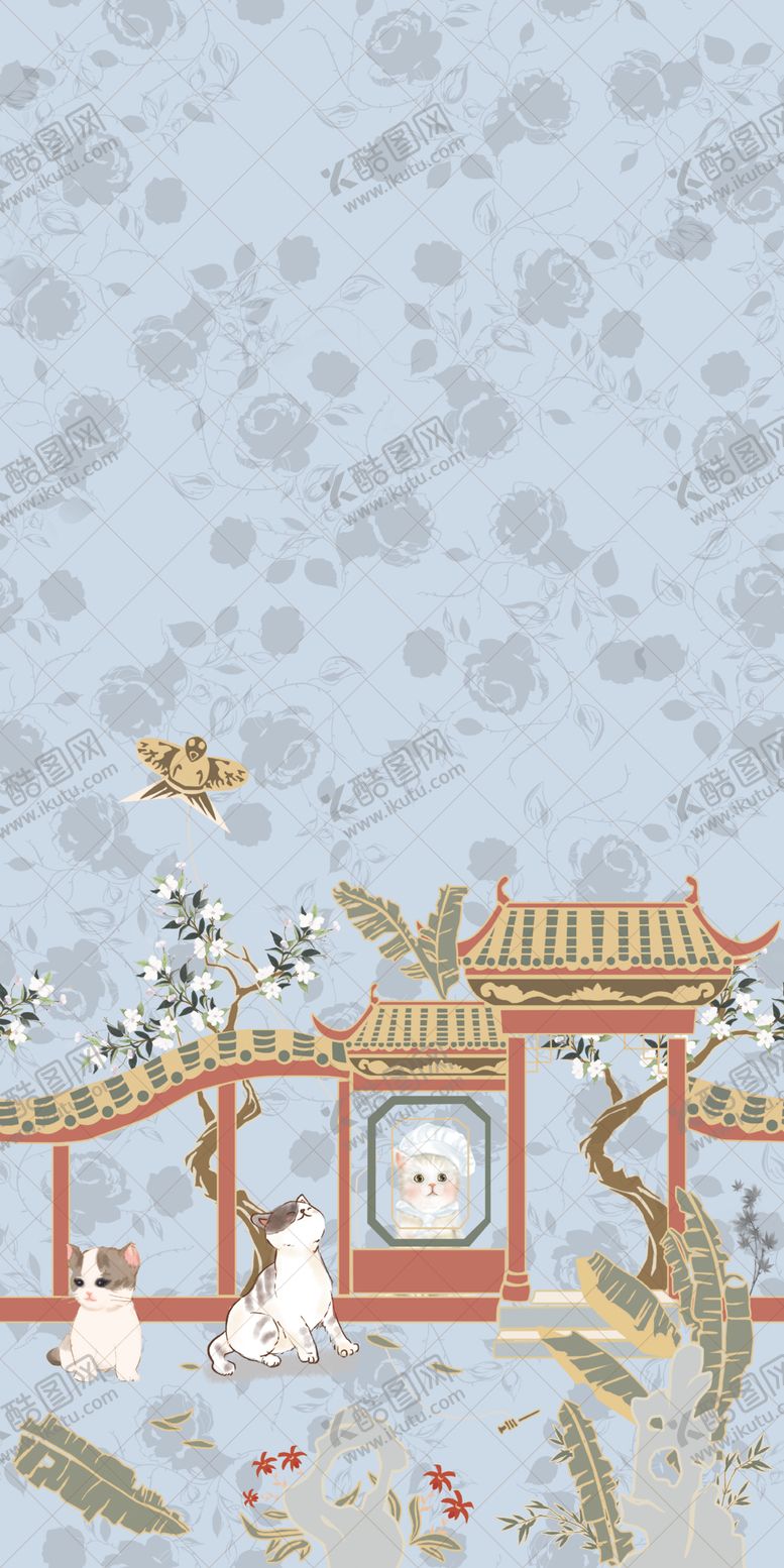 编号：74677504152337017226【酷图网】源文件下载-古风中式园林景观画面汉服