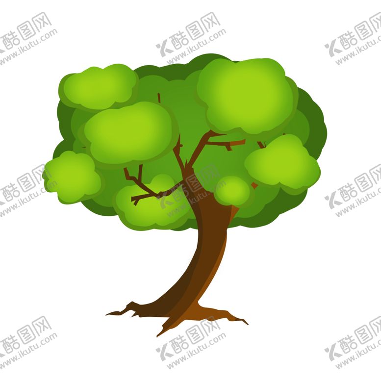 春天常绿大树设计植节卡通