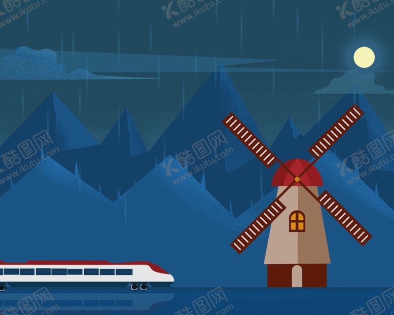 编号：90097807030151102549【酷图网】源文件下载-插画风车卡通风景卡通