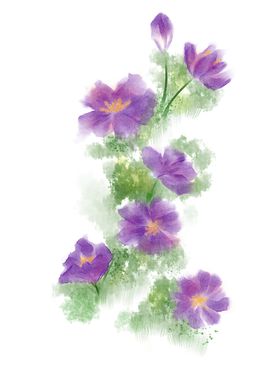 花国潮水彩png古风