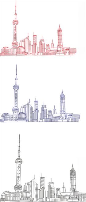 长城手绘素材素描矢量建筑