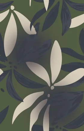 数码印花植物大牌手绘