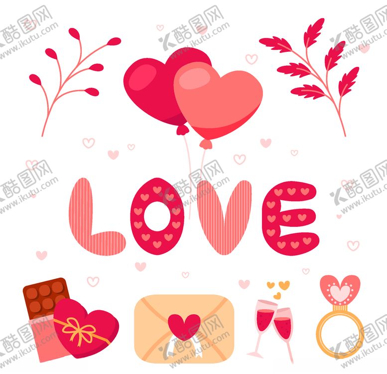 编号：13604309281731248350【酷图网】源文件下载-情人节元素
