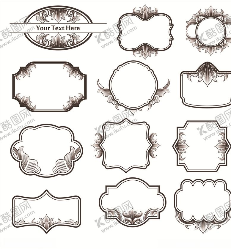 编号：16508609240630326315【酷图网】源文件下载-矢量花边边框