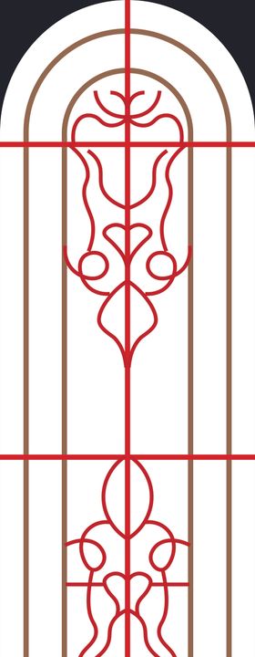 欧式复古雕花拱形窗设计图