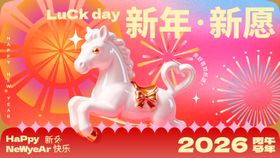矢量马年新年活动主视觉装置物料