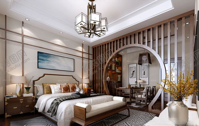 编号：76807009250051536318【酷图网】源文件下载-中式卧室