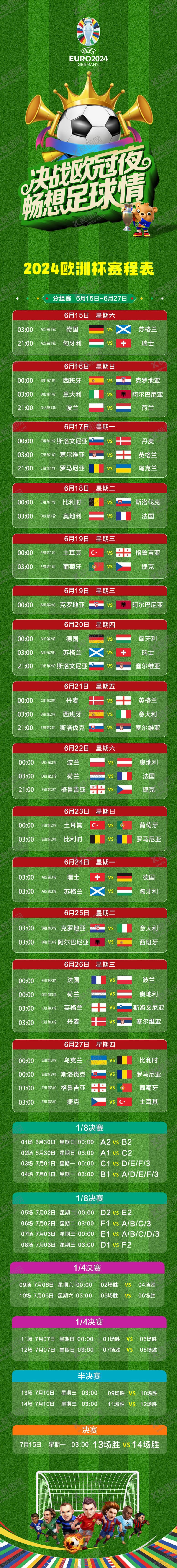 编号：13354212010312031096【酷图网】源文件下载-2024欧洲杯赛程长图海报