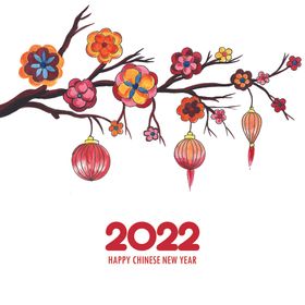 手绘2022新年  