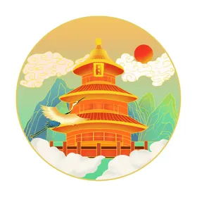 国潮插画背景来袭封面海报城市宣传