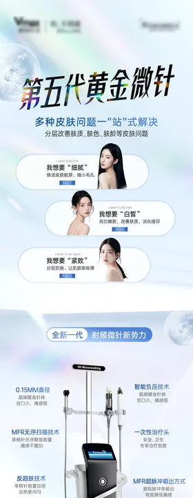 医美第五代黄金微针宣传科普案例对比