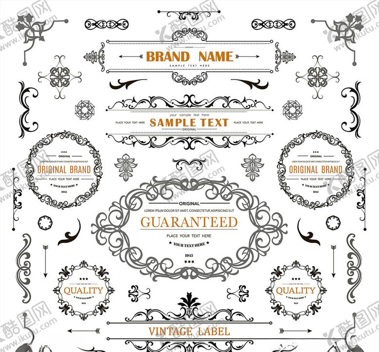 编号：21815907062241146755【酷图网】源文件下载-矢量花纹花边