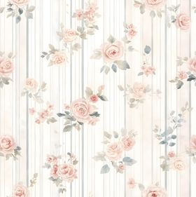 粉色花卉条纹壁纸图案
