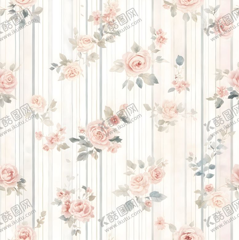 编号：85692404051221354035【酷图网】源文件下载-粉色花卉条纹壁纸图案