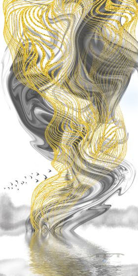 水墨画玄关装饰画
