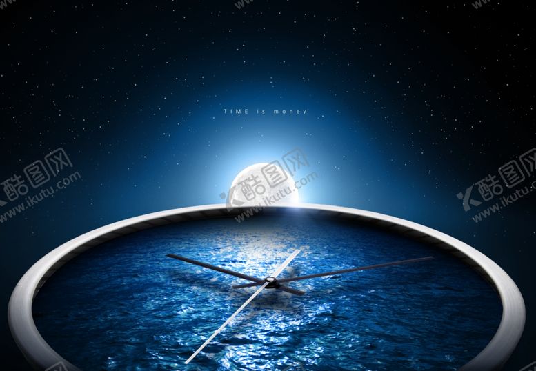 编号：76222610121242063672【酷图网】源文件下载-创意时间与天空成合背景