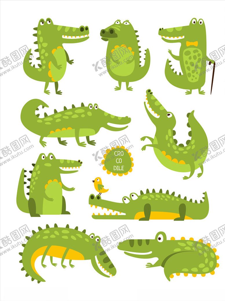 编号：33176710301714405310【酷图网】源文件下载-卡通鳄鱼