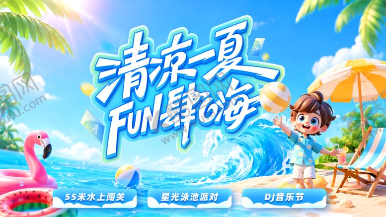 编号：19581406121843385535【酷图网】源文件下载-夏日夏天嘉年华派对暑期音乐节旅游展板