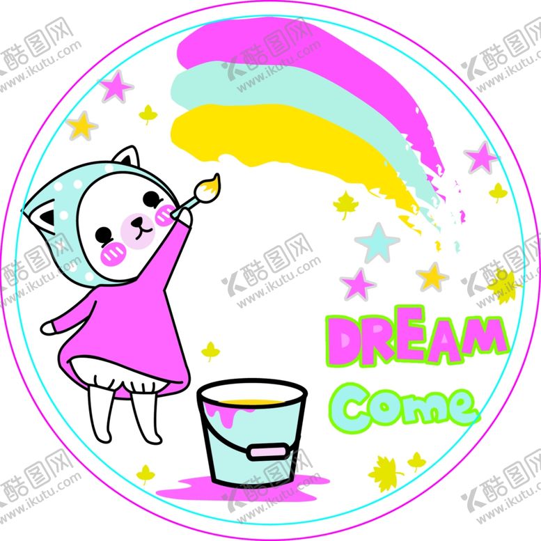 小猫桶塑料盆花卡通包装