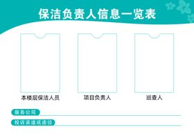 保洁负责人信息公示栏