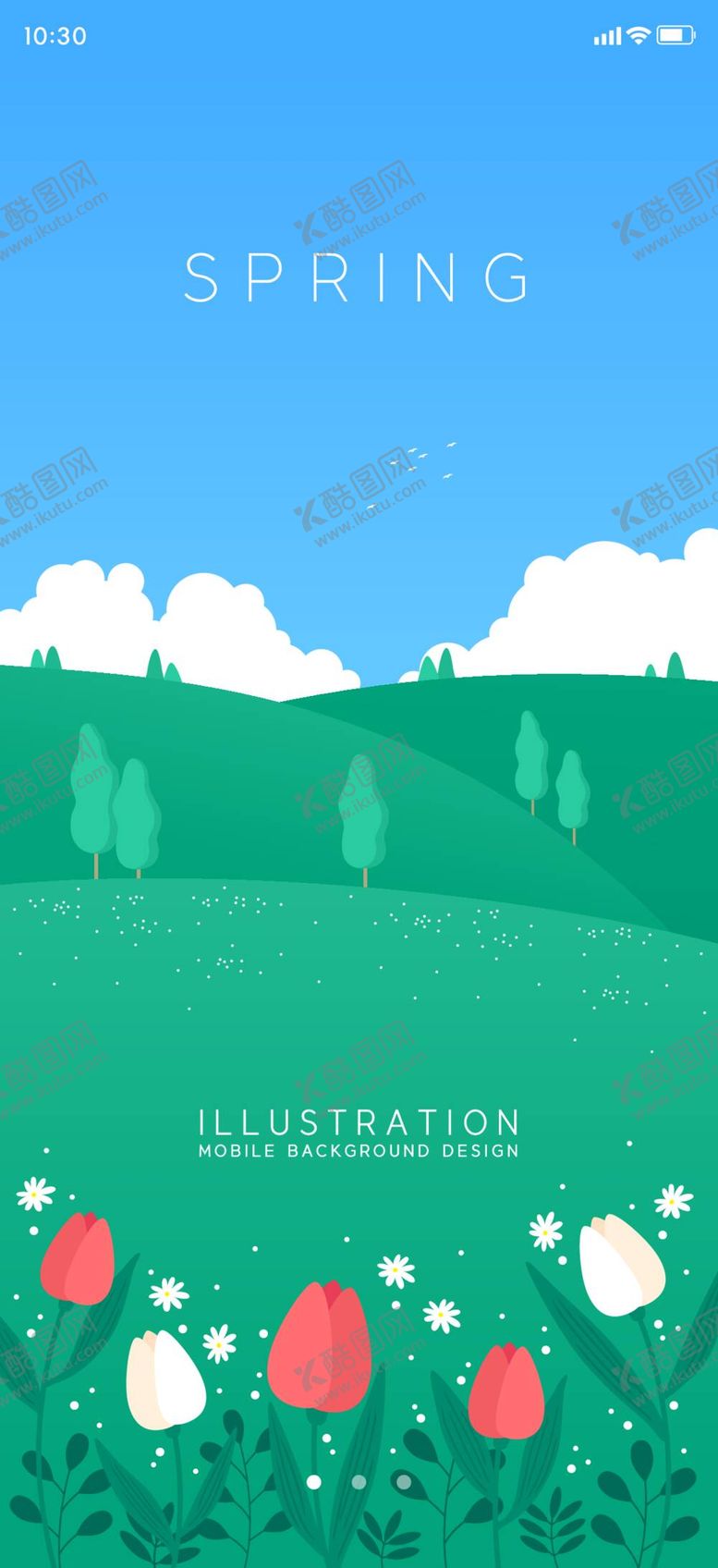 编号：10286909160836551967【酷图网】源文件下载-春天景色插画   