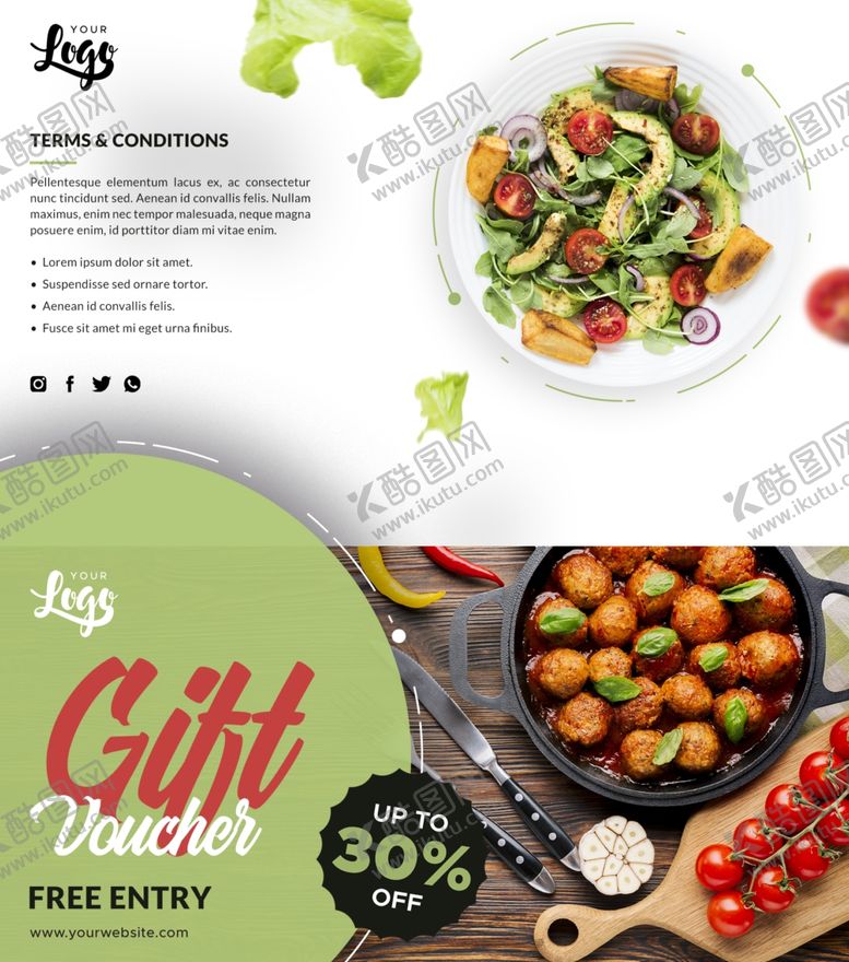 编号：19702909120738581820【酷图网】源文件下载-餐饮店折扣券模板