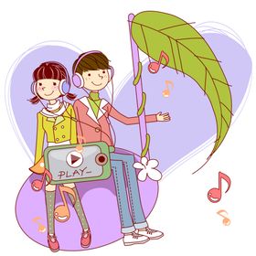 听音乐卡通素材