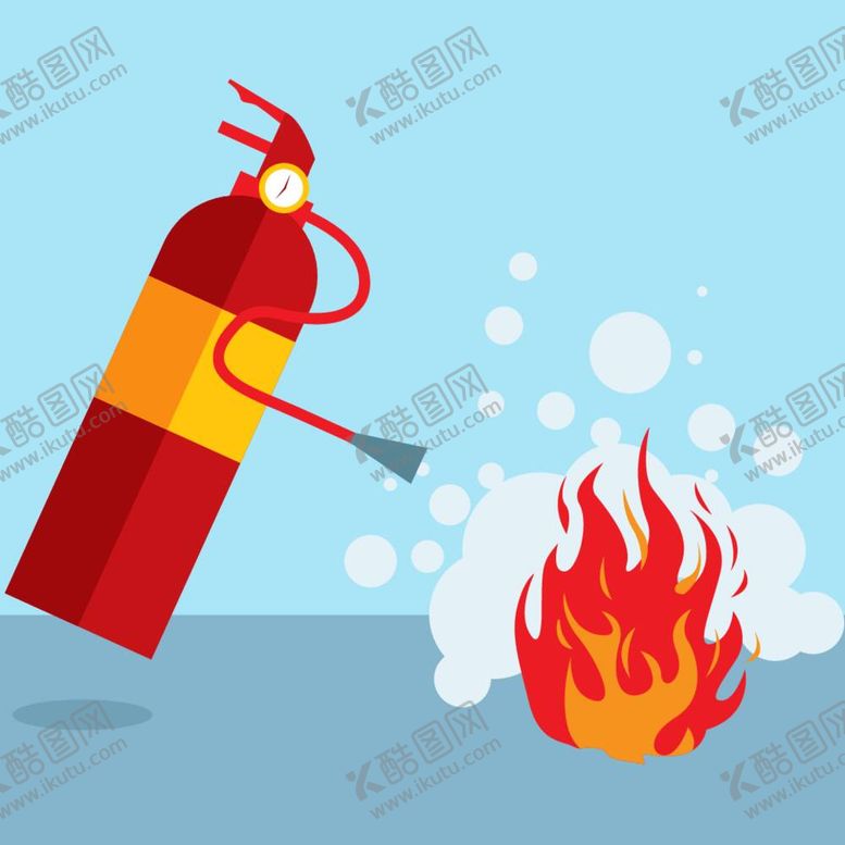编号：03172609210145383684【酷图网】源文件下载-灭火器灭火插画