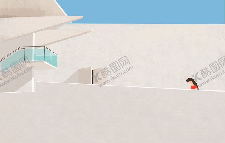 编号：72697305061146484905【酷图网】源文件下载-手绘简约白建筑插画风
