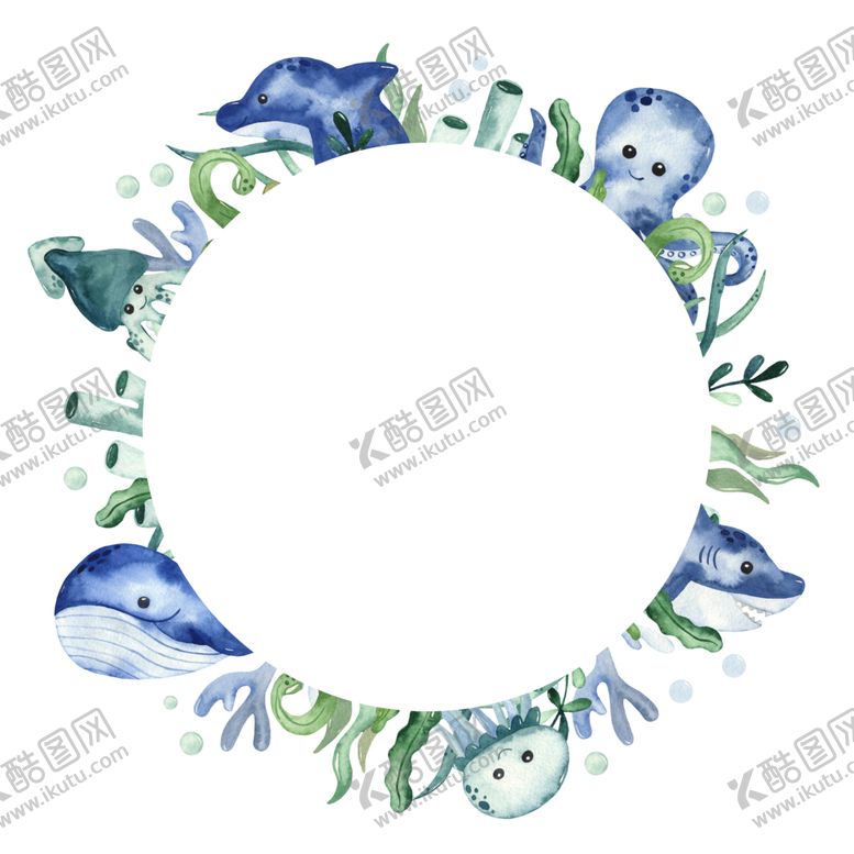 编号：37888202010321168550【酷图网】源文件下载-手绘 海底世界