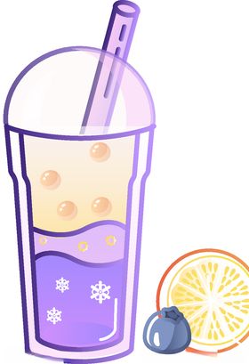 奶茶手绘水果手绘素材